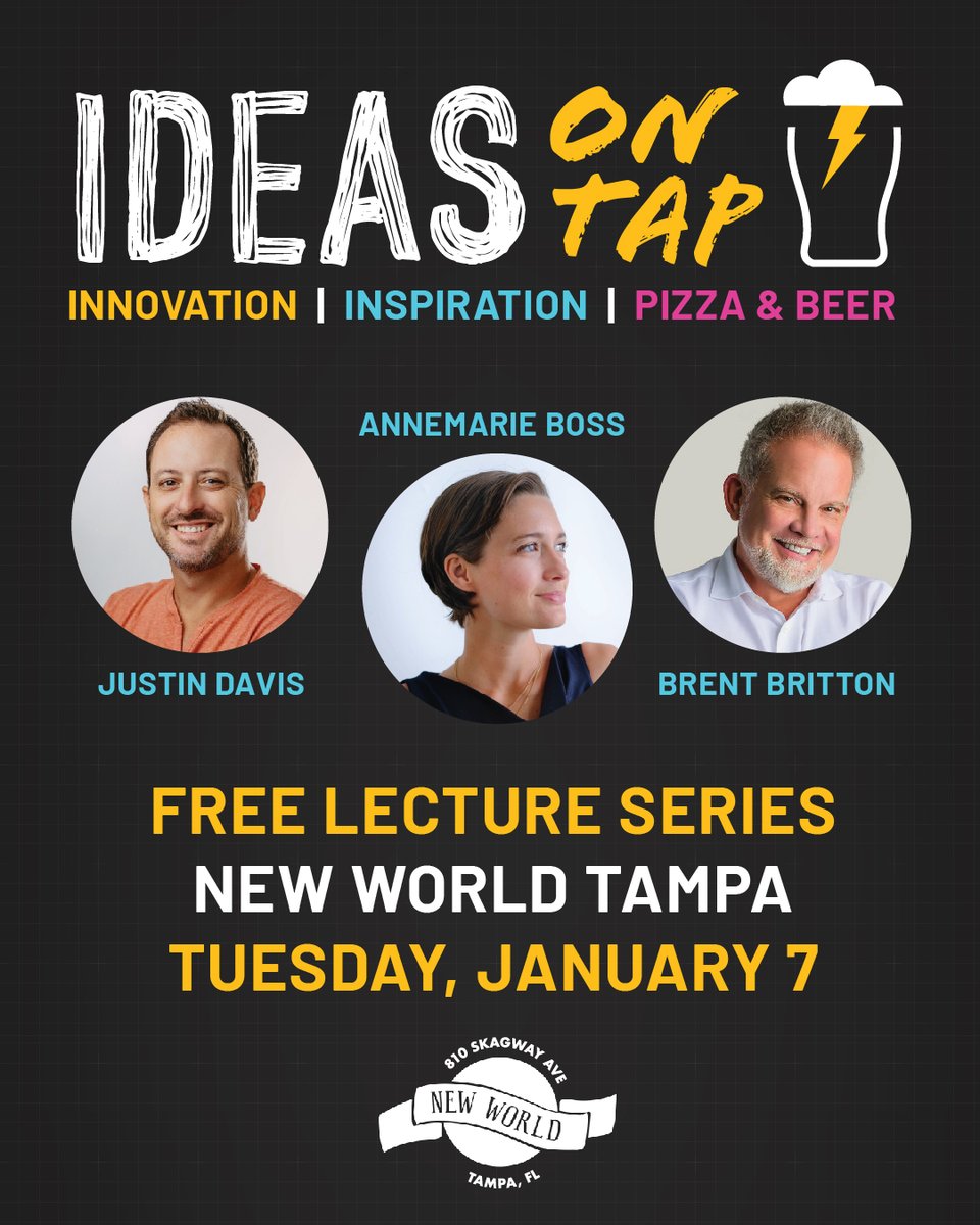 Ken Evans (@startupmonkey) on Twitter photo It's been a couple of years since our last Ignite Tampa Bay, but one of our alumni is hosting an event with a similar vibe. Save the date Jan 7th for Ideas on Tap at <a href="/newworldbrewery/">New World Brewery</a> near USF.
RSVP at ticketweb.com/event/ideas-on…
#ignitetb #ignitetpa #barcamptpa #ignite #tampabay It's been a couple of years since our last Ignite Tampa Bay, but one of our alumni is hosting an event with a similar vibe. Save the date Jan 7th for Ideas on Tap at <a href="/newworldbrewery/">New World Brewery</a> near USF.
RSVP at ticketweb.com/event/ideas-on…
#ignitetb #ignitetpa #barcamptpa #ignite #tampabay