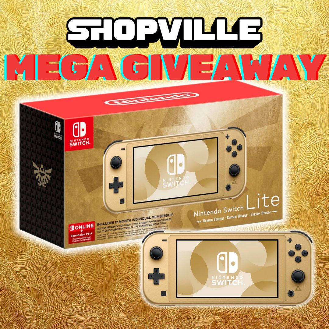 It's #FreeLootFriday at Shopville!

We’re giving a lucky winner a Nintendo Switch™ Lite: Hyrule Edition with Bonus Nintendo Switch Online + Expansion Pack (CAN Version).

To enter:
🔥follow us
🔥like this post
🔥retweet this post
Enter on Facebook/Instagram for bonus entries!