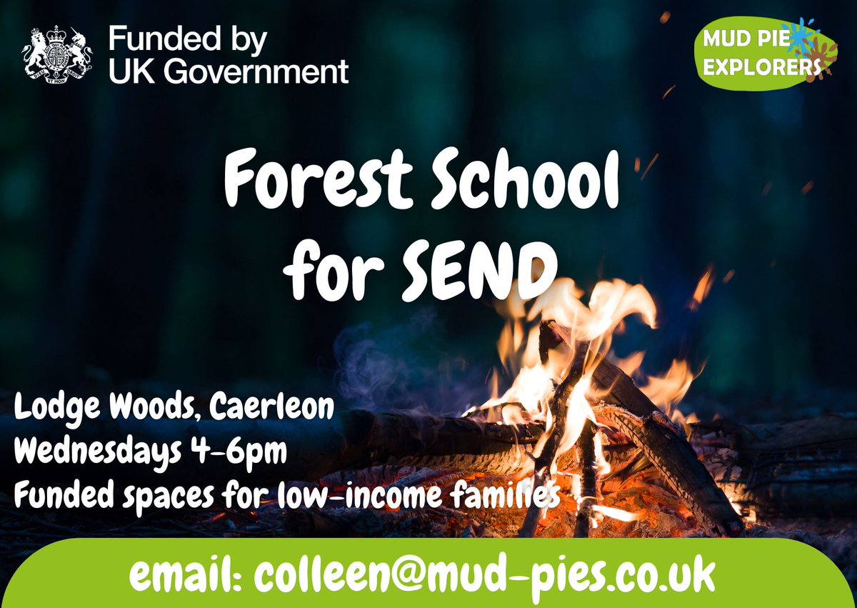 Looking for a group for your neurodivergent child? 
🌳 Lodge Woods, Caerleon
🗓️ Wednesdays 4-6pm
🧒 Drop-off
💷 Paid via monthly subscription
🐞 Funded places available
Book: bit.ly/3yVoXXS / email colleen@mud-pies.co.uk
#forestschool #neurodivergent  #mudpieexplorers