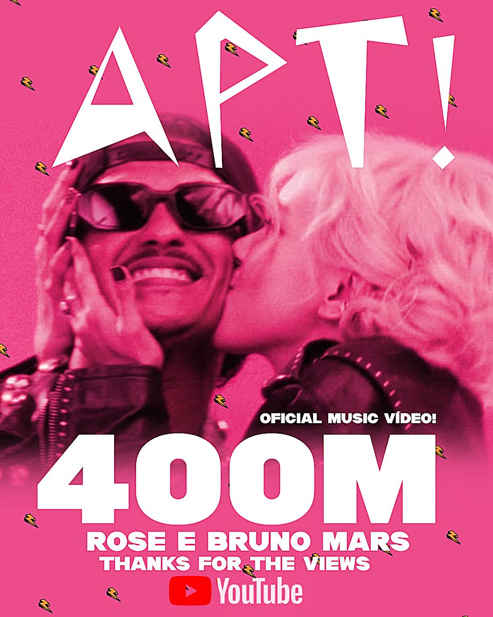 portalblackpink's tweet photo. #ROSÉ &amp; BRUNO MARS 'APT.' M/V HITS 400 MILLION VIEWS.

Congratulations ROSÉ and BRUNO
#APTMV400M https://t.co/OGfAsZ7i4x