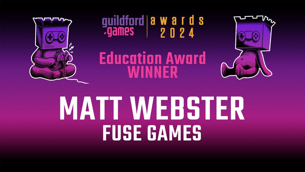 Matt Webster has been a key figure in Guildford and beyond in empowering young people from the area to pursue a career in game dev!

Congratulations to Matt and team <a href="/fuse_games/">FuseGames</a> and a big thank you for your continuous commitment to educating the young generation of game devs 🌟