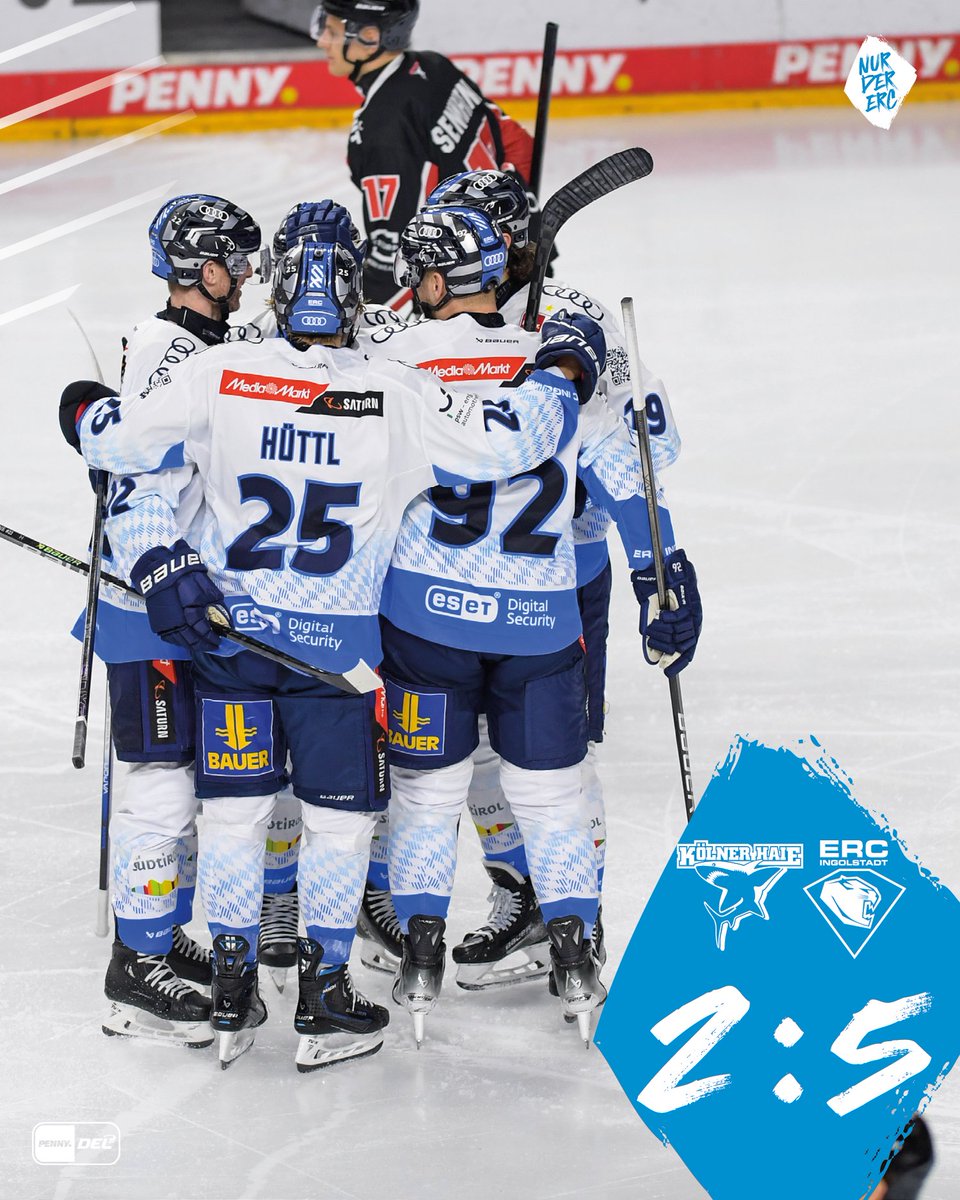 Konzentriert, abgeklärt und effizient: Wir gewinnen bei den Kölner Haien mit 2:5 (0:1, 0:2, 2:2) und holen uns den zweiten Tabellenplatz zurück! 😍

Gratulation an Daniel Pietta zum 250. DEL-Treffer!