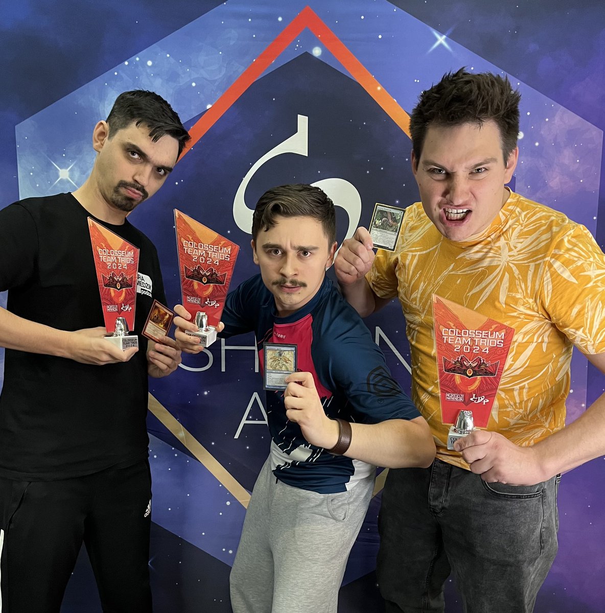 We won Paupergeddon trios! 🔥🔥🔥

Out of 48 teams, our trio: <a href="/IslandsInFront/">Skura ⏩ Paupergeddon Summer</a> - U Faeries
<a href="/Frakom94/">Frakom</a> - Kuldotha Red
and I - Jund Glee
Won the whole thing! Let’s hope we’ll also dominate in the main event tomorrow 😅