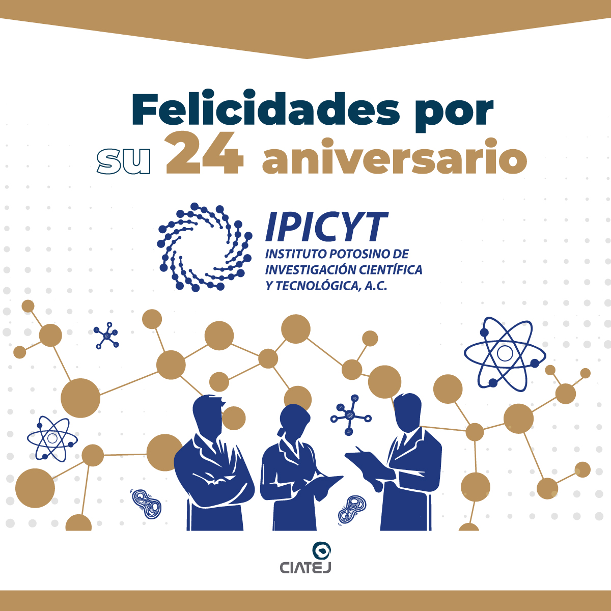 CIATEJ's tweet photo. ¡Enhorabuena al @IPICYTciencia
Como institución dinámica, innovadora y de excelencia, contribuyen significativamente a la generación y difusión del conocimiento en las ciencias naturales y exactas.
#IPICYT #24aniversarioIPICYT https://t.co/Is1L0RMg6Q