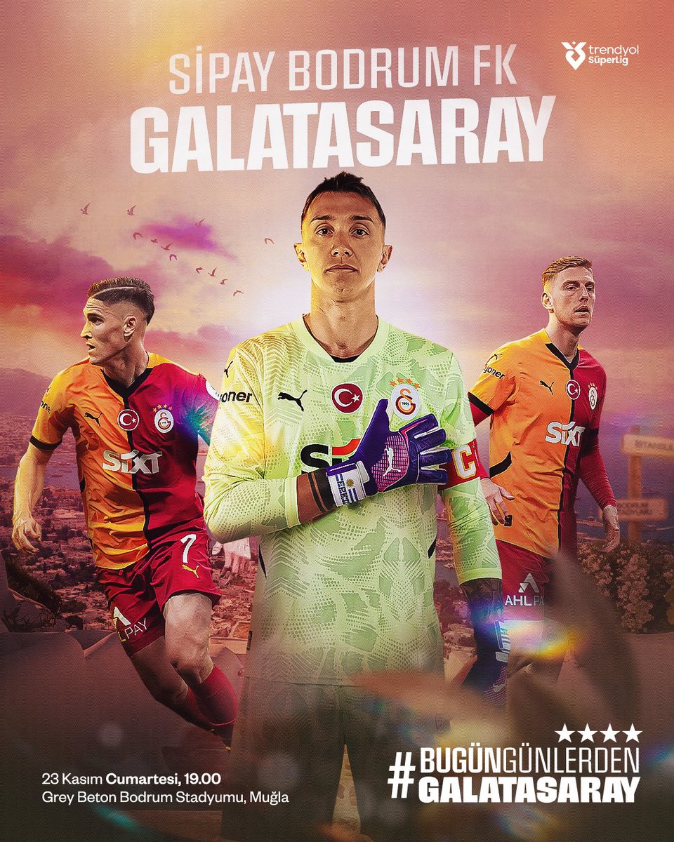#BugünGünlerdenGALATASARAY 💪

🏆 Trendyol Süper Lig 2024-2025 Şamil Ekinci Sezonu
🗓️ 13. Hafta
⚽ S. Bodrum FK
📆 23.11.2024
⏰ 19.00
🏟️ Grey Beton Bodrum Stadyumu
📲 #BDRvGS