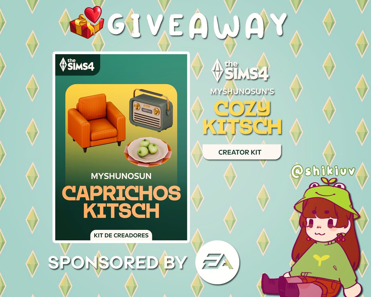 shikiuv's tweet photo. Sorteito rápido gracias a #EACreatorNetWork gana un el kit de cozy kitsch (PC/EA app) los requisitos son:

- Seguirme
- Darle like y RT al tweet

Eso es todo, mucha suerte ☺️💚
Anuncio al ganador el 24/11. https://t.co/TEnbgMEUvQ