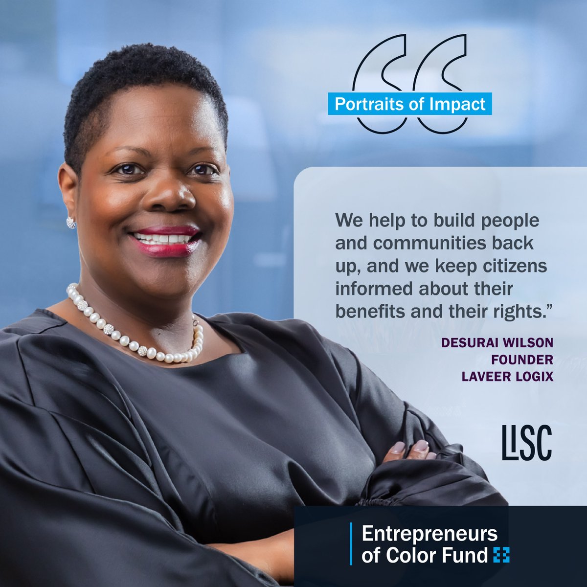 Laveer Logix, a #smallbiz that helps connect people to state resources after disasters, received a $260K #LISCLending loan. Funded by Abbott + LISC and the Entrepreneurs of Color Fund, this support will boost its work with federal agencies + much more: lisc.org/our-stories/st…