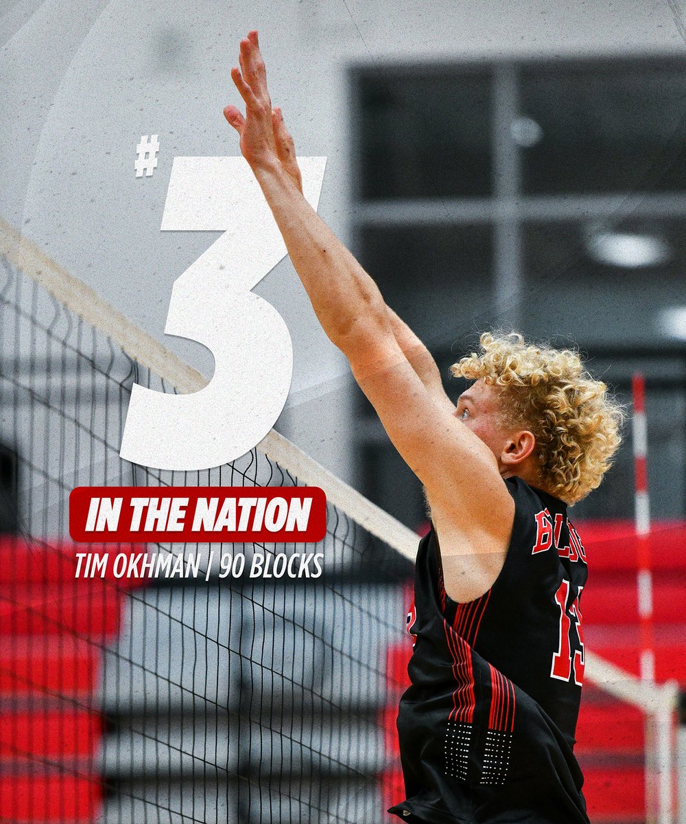 Congratulations to Tim Okhman on finishing out his senior season ranked #3 in the NATION for blocks!