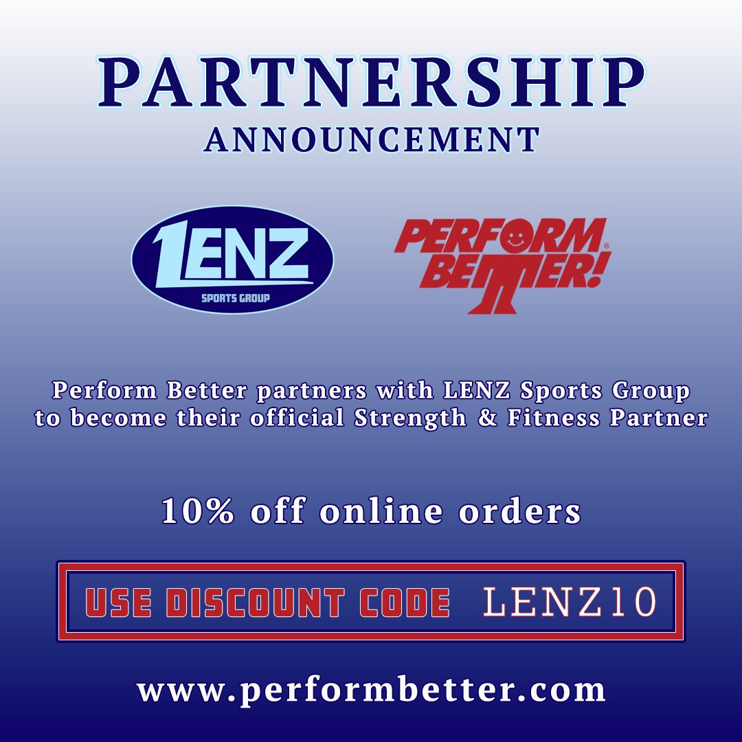 LENZ_Sports's tweet photo. We are extremely excited to announce our partnership with Perform Better!

Perform Better is a trusted supplier of strength and fitness equipment to help improve sports performance or rehabilitation for athletes of any level 💪

Use discount code: LENZ10
https://t.co/6kXKD1zS2a https://t.co/0QER41oJNv