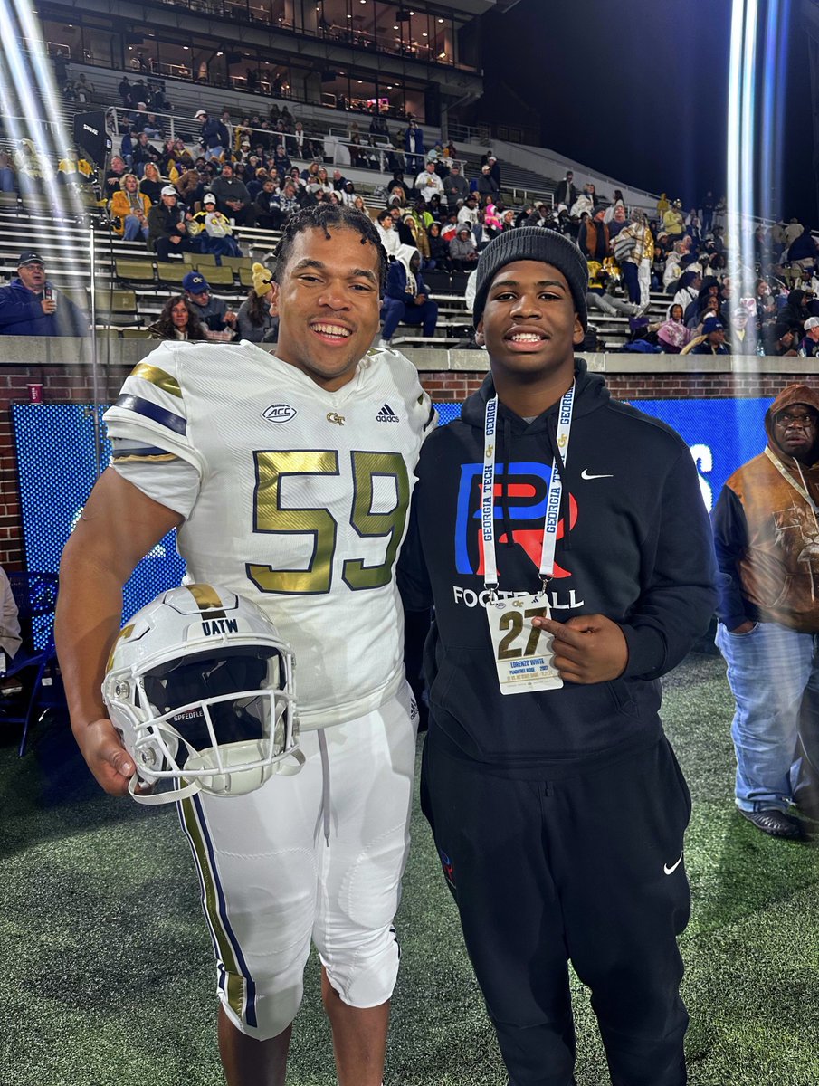 D1_Renzo27's tweet image. What an incredible game day visit @GeorgiaTech last night! ππ Thrilled to witness an awesome win. Congrats on capping off an undefeated home season. Thanks again for the invite Coach @corypeoples @coacherrinjoe.
I really enjoyed getting a chance to chat with you @WScissumβ¦