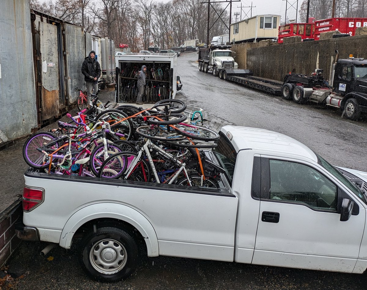 We've been in a drought, so we can use rain, snow, whatever. But did we really have to get the first snow of the season on our first two-truck unloading?!?