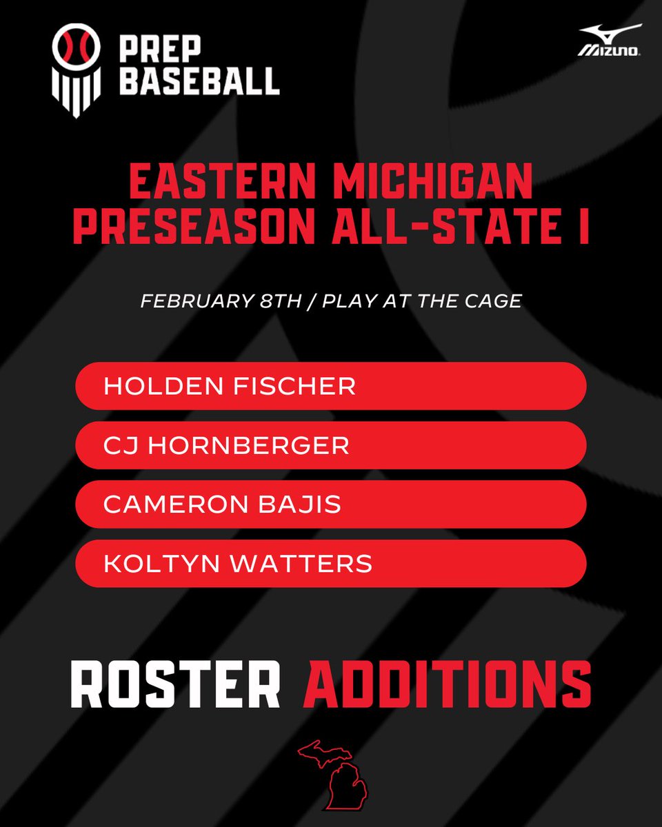 Prep Baseball Michigan (@prepbaseballmi) on Twitter photo ๐๐ฎ๐๐๐ฒ๐ฟ๐ป ๐ ๐ถ๐ฐ๐ต๐ถ๐ด๐ฎ๐ป ๐ฃ๐ฟ๐ฒ๐๐ฒ๐ฎ๐๐ผ๐ป ๐๐น๐น-๐ฆ๐๐ฎ๐๐ฒ ๐
๐๏ธ February 8th
๐ <a href="/playatthecage/">Play at the Cage (Home of the Motor City Hit Dogs)</a>
Secure your spot โก๏ธ loom.ly/SnkTDT4
Welcome to the following players โฌ๏ธ ๐๐ฎ๐๐๐ฒ๐ฟ๐ป ๐ ๐ถ๐ฐ๐ต๐ถ๐ด๐ฎ๐ป ๐ฃ๐ฟ๐ฒ๐๐ฒ๐ฎ๐๐ผ๐ป ๐๐น๐น-๐ฆ๐๐ฎ๐๐ฒ ๐
๐๏ธ February 8th
๐ <a href="/playatthecage/">Play at the Cage (Home of the Motor City Hit Dogs)</a>
Secure your spot โก๏ธ loom.ly/SnkTDT4
Welcome to the following players โฌ๏ธ