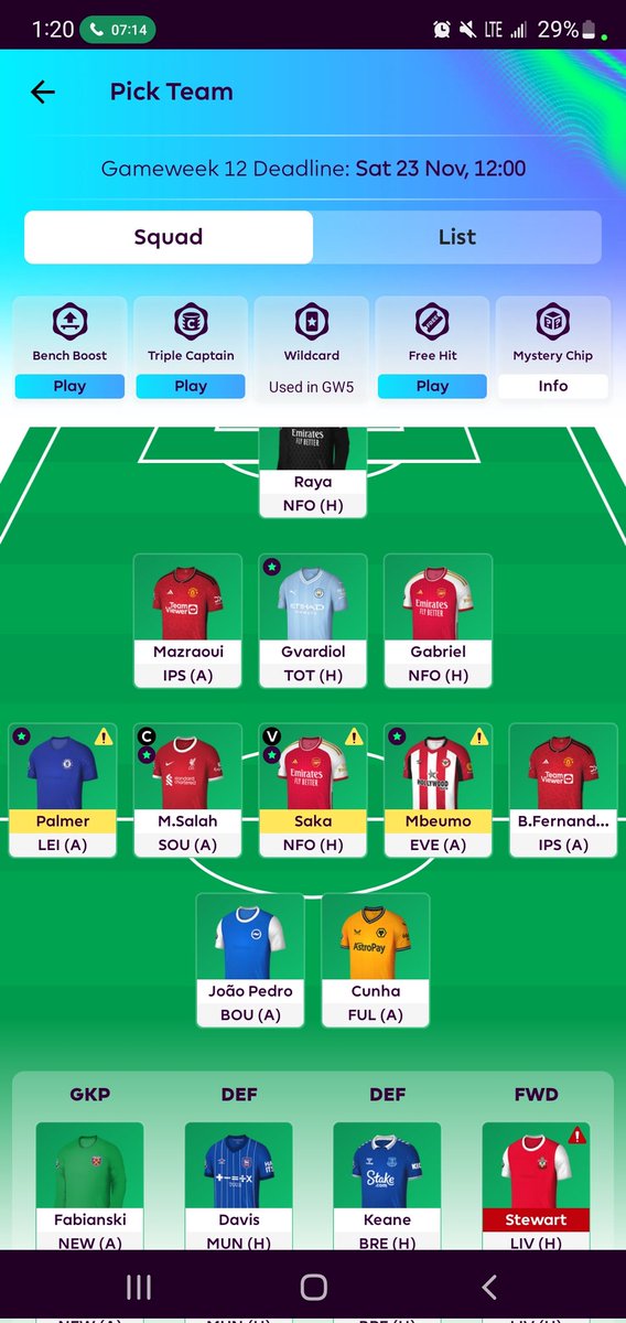 AgbontaenSamuel's tweet photo. @woloook @FPL_Harry Here's my setup 
I'm not making any transfers till GW15 https://t.co/bZw1KUyxsg