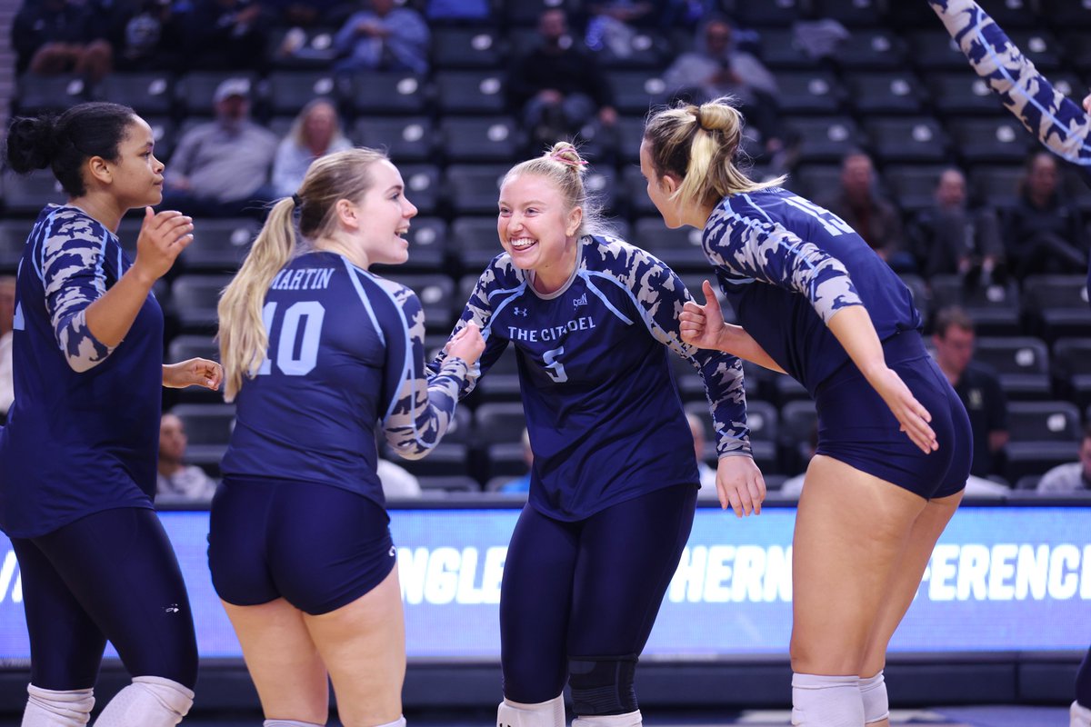SoConSports's tweet photo. .@CitadelVB and @MercerBearsVB advance! The Bulldogs and Bears will face each other in the first semifinal match tomorrow at 4PM. | #itsallhere https://t.co/1fdQzF3Dfo