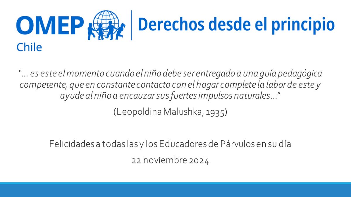 Comité OMEP regional Valparaíso  comparte este saludo en el día de la Educación Parvularia