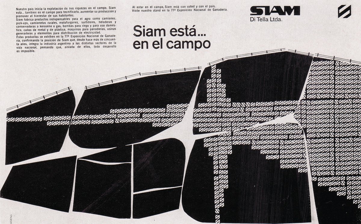 DesignReviewed's tweet photo. 'Ronald Shakespear was born in 1941 in Rosario, an industrial city about 6 hours from Buenos Aires, and was one of the youngest representatives of Argentinian commercial art. His early graphic work shows the influence of the Swiss graphic artist Armin Hoffmann, and the « Basel School. » It is, however, to the guidance of Romulo Macció and above all that of Juan Carlos Distéfano, two leading Argentinian graphic artists, that the still very young Shakespear owed decisive inspirations and valuable experience.'
Images scanned from Gebrauchsgraphik, 11, 1963 https://t.co/N5MmAiIYBs