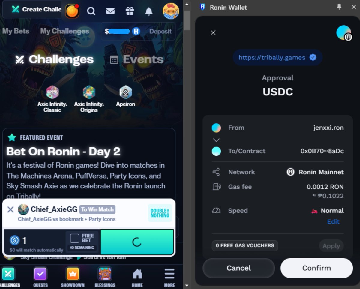 jenxxi10's tweet photo. First time betting with USDC on Tribally challenges using Ronin, and it was smooth as butter! 😌👌

My 1 USDC is in your hands @Chief_AxieGG, break a leg! 💪😂 #BetOnRonin 

https://t.co/gmBcaIsOvP https://t.co/mkzrkrzTmv