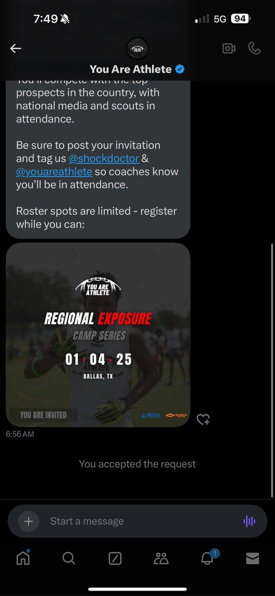 Thank you for the invite <a href="/ShockDoctor/">Shock Doctor</a> <a href="/youareathlete/">You Are Athlete</a> !!!!!!!🤞🏼⏳🖤