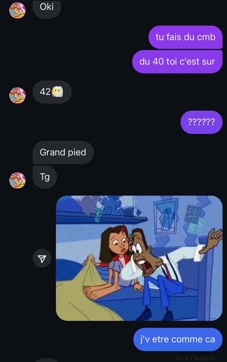 alkajrr6's tweet photo. j’parle avec une meuf elle m’annonce qu’elle fait du 42 https://t.co/Czdhqwmpis