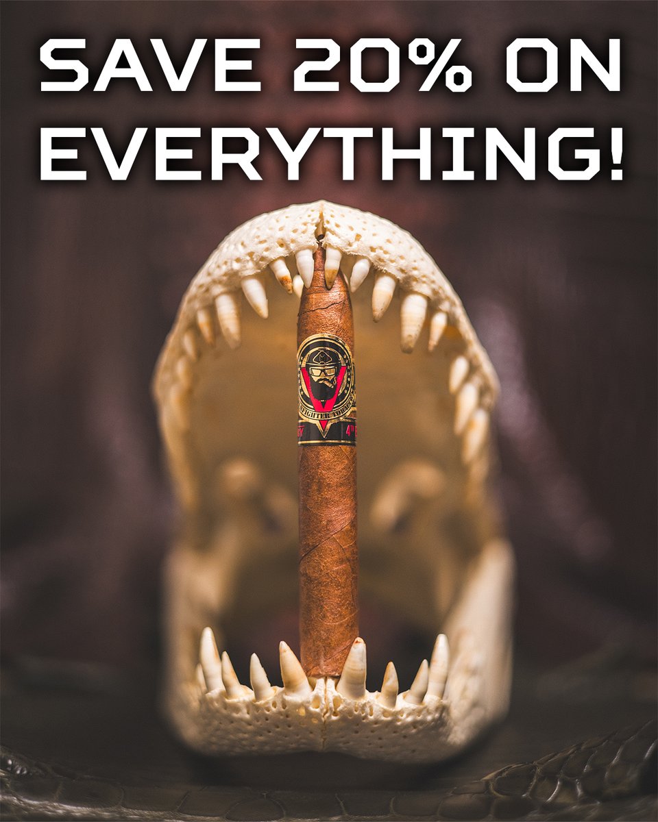 WarfighterCo's tweet photo. Our Thanksgiving sale is live right now! Save 20% on everything Warfighter. Spend $200 and get a free Garrison Travel Humidor. All your favorite cigars, accessories and more are on sale! No code needed, just fill up your cart and see the savings at checkout. https://t.co/ljcNE3eEym
