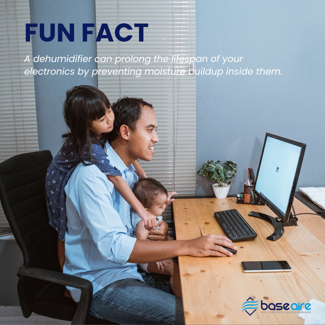 BaseAire's tweet image. By keeping humidity levels in check, you prevent moisture damage and keep your devices running smoothly longer!🌬️🖥️
#technologyproblems #moisturecontrol #funfact #themoreyouknow #energyefficient #dehumidifier #humiditycontrol #waterdamagerestoration #moldprevention #baseaire