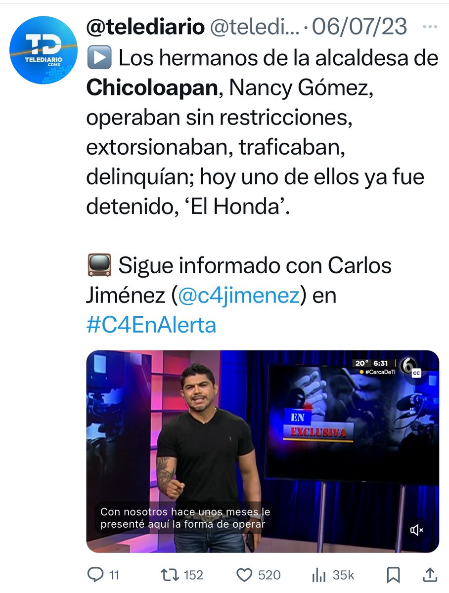 c4jimenez's tweet image. SE PONEN LOS TENIS!
El DIRECTOR de la POLICÍA de #CHICOLOAPAN y el SUBDIRECTOR ESCAPARON
Los mandos de la Policía de Nancy Gómez tienen orden de aprehensión por vínculos con el crimen.
Allá la mañana opera libre.
@FiscaliaEdomex @SSPCMexico fueron a detenerlos.
Alcanzaron a huir!