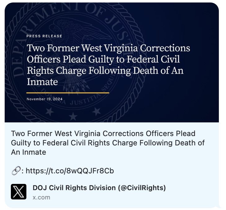 🧵To those fighting against the inhumane carceral system and in need of good news, we are pleased to share another step towards justice for our beloved brother, Q.B., of West Virginia!
 
⬇️