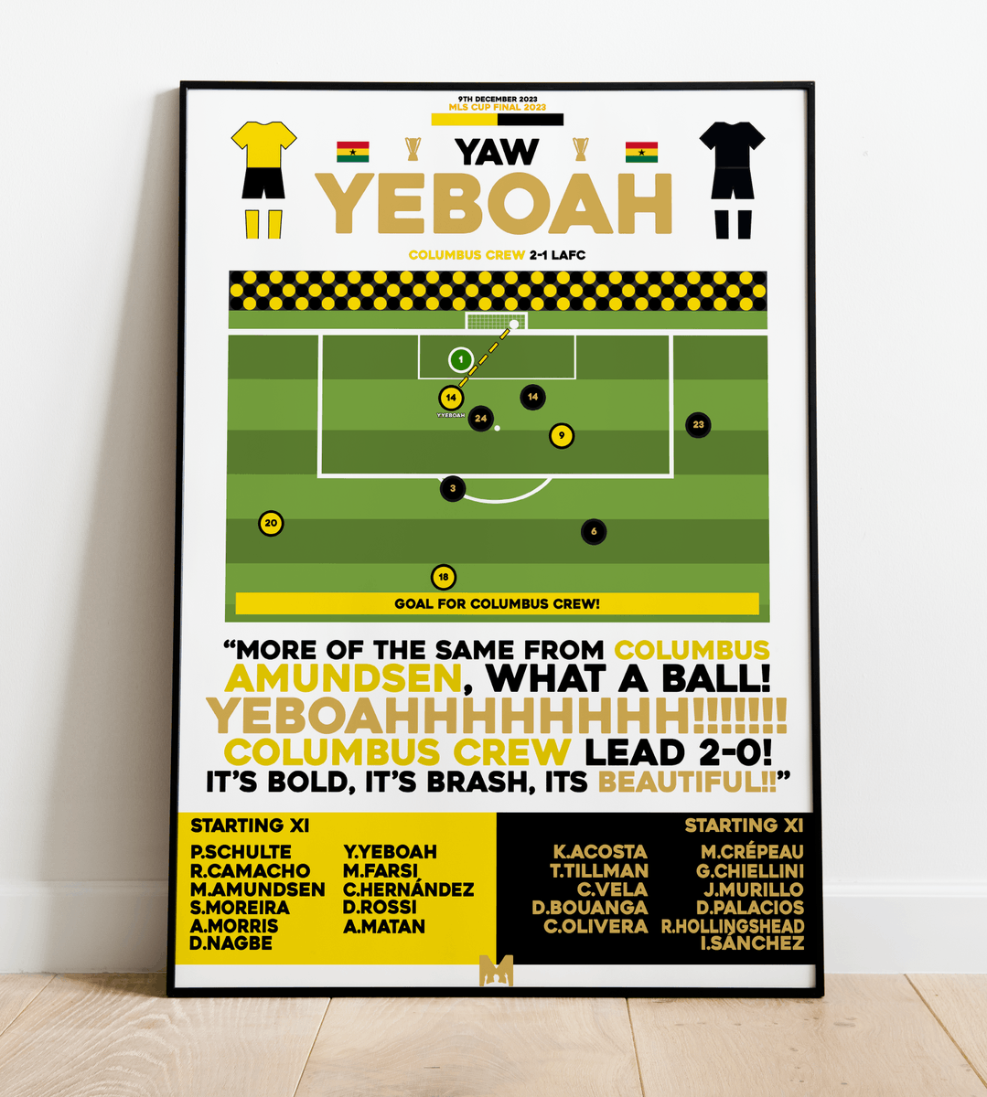 MezzalaDesigns's tweet photo. 🚨NEW DROP🚨 

We are proud to launch a Framed Print to make any Columbus Crew Fan Happy!🟡⚫️

Yaw Yeboah v LAFC MLS Cup Final 2023🇬🇭🏆

CODE: 'XMAS' For 15% OFF All Items✅ 

➡️https://t.co/MVcVS9IC1t

#Crew96 #VamosColumbus https://t.co/IwrJRVgGMM