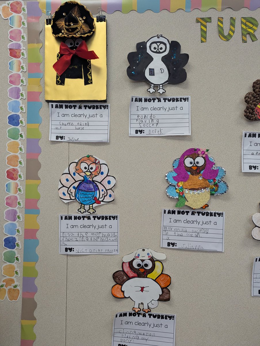vsalasmath's tweet photo. Mrs. Hernandez's class created disguises to hide their turkeys. @NorthamPride students are so creative! 🦃 https://t.co/2mPm4kCphK