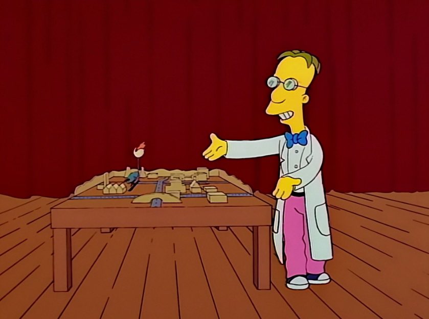 Frink staring at one his inventions