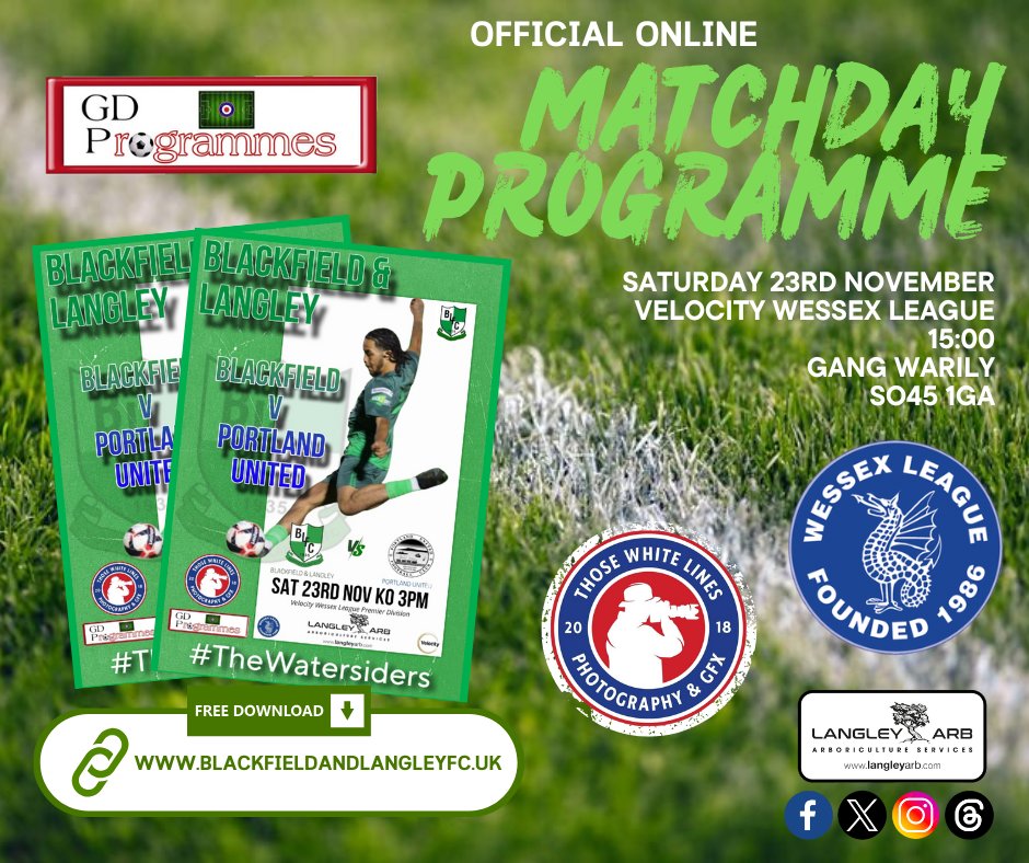 Blackfield & Langley FC (@bandlfc) on Twitter photo π | πππππ‘πππ² ππ«π¨π π«ππ¦π¦π β½οΈ
Please visit our club website to download your free copy of tomorrow's programme against <a href="/PortlandUnited/">Portland United FC</a>. This has been created by <a href="/NonPrinted76/">GD Programmes printed Non League Programmes</a> (Greg Dickson) and <a href="/ThoseWhiteLines/">ThoseWhiteLines</a>.
πβ¬οΈ
blackfieldandlangleyfc.uk/clubdocuments.β¦ π | πππππ‘πππ² ππ«π¨π π«ππ¦π¦π β½οΈ
Please visit our club website to download your free copy of tomorrow's programme against <a href="/PortlandUnited/">Portland United FC</a>. This has been created by <a href="/NonPrinted76/">GD Programmes printed Non League Programmes</a> (Greg Dickson) and <a href="/ThoseWhiteLines/">ThoseWhiteLines</a>.
πβ¬οΈ
blackfieldandlangleyfc.uk/clubdocuments.β¦