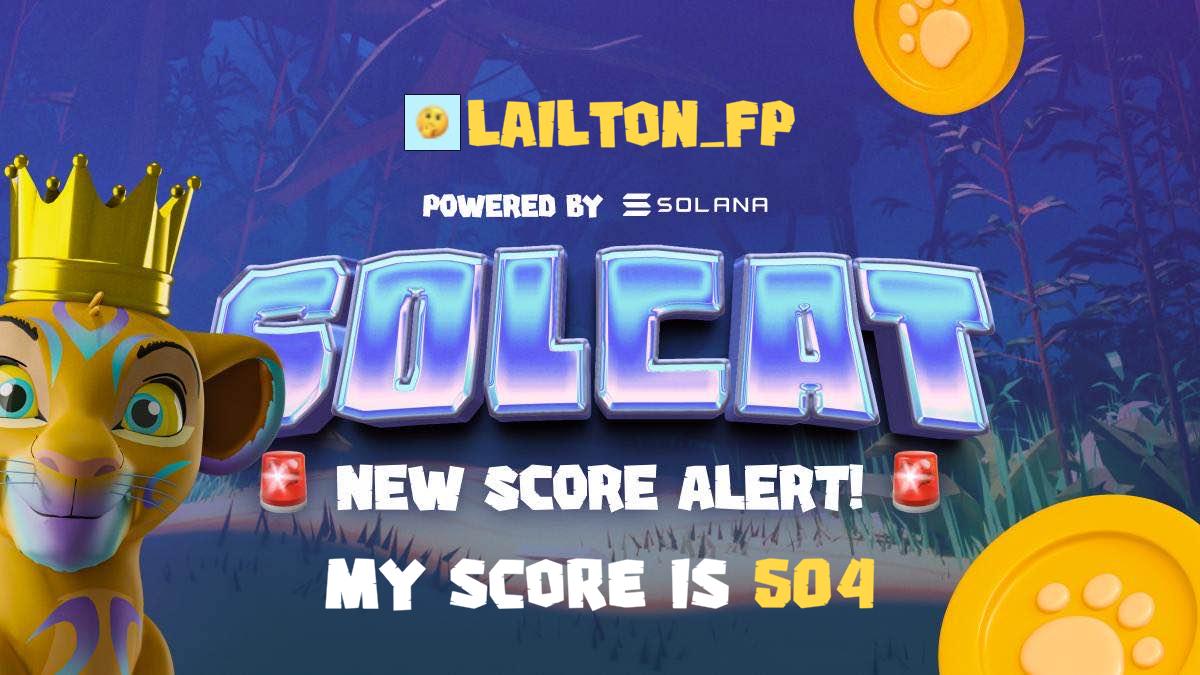 lailton_fp's tweet photo. Join https://t.co/rXfyo0zRdu first memecoin with game, daily prizes and $100k grand prize! 🐾 $Solcat on #Solana Nov 18 @solcatgame https://t.co/qDg5Yvtzwl