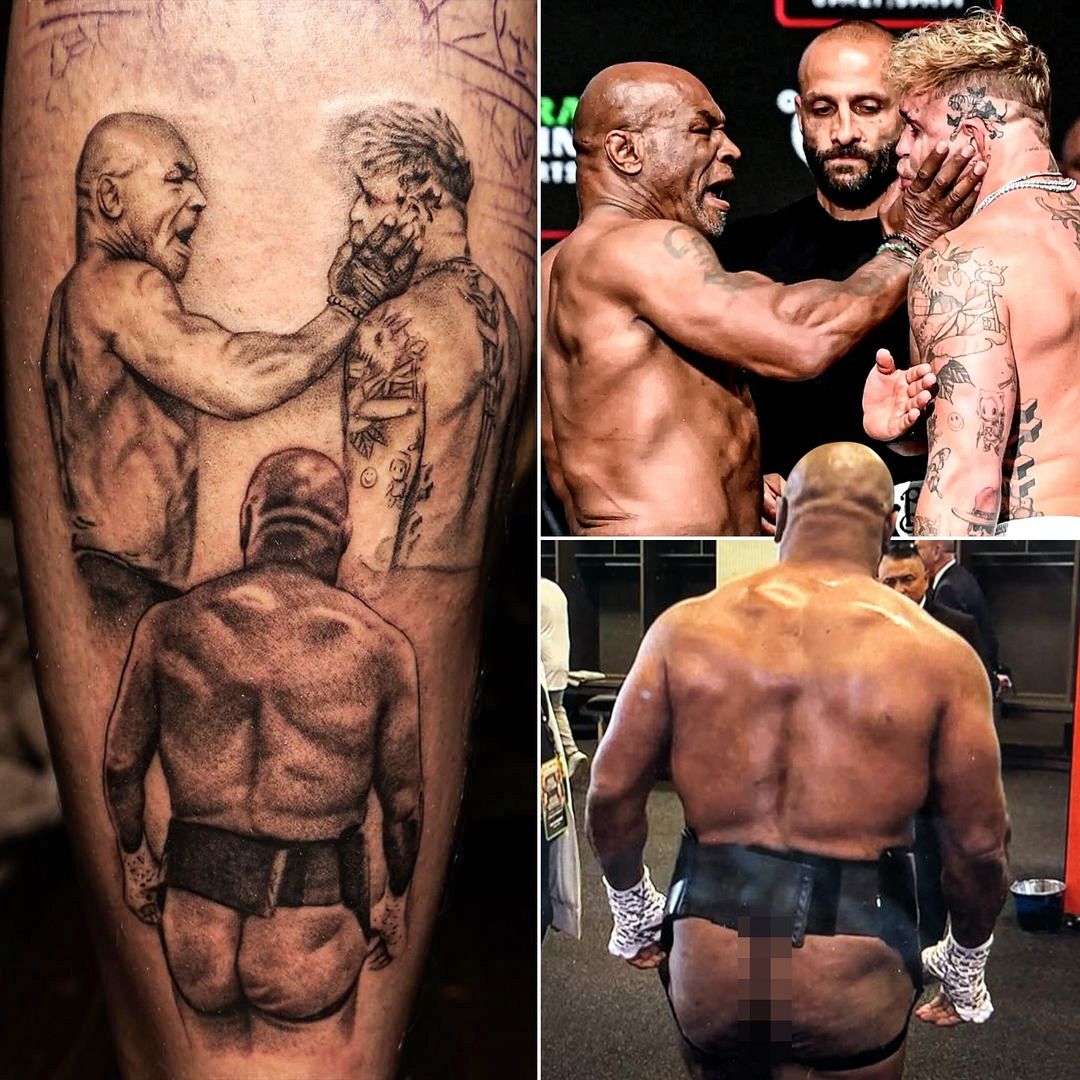 BoxEmApp's tweet photo. Mike Tyson fan commemorates Paul vs Tyson with one of a kind tattoo  https://t.co/9X22hgTIX3 #miketyson #jakepaul #boxing https://t.co/ETdQzodScI