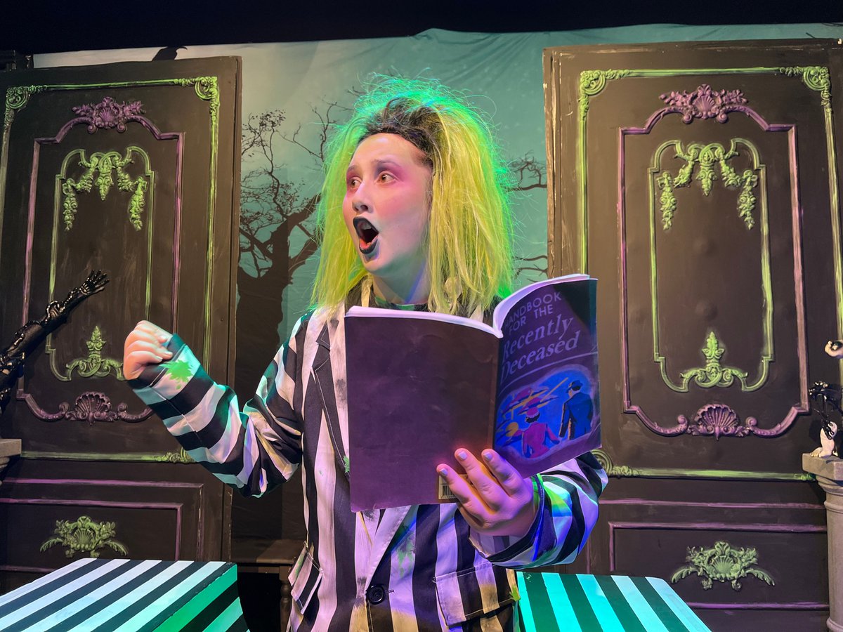 PorchLightProd's tweet photo. 🌟 It's Showtime! It's Showtime! It's Showtime!! ⭐️ Break legs to our amazing students taking the stage this week in Beetlejuice Jr 🪲 , 13 the Musical 🎤 and The Wizard of Oz 🌈 at Haworth school! We are so proud!  Keep #buildingcharacters!! https://t.co/63fULoQNlz