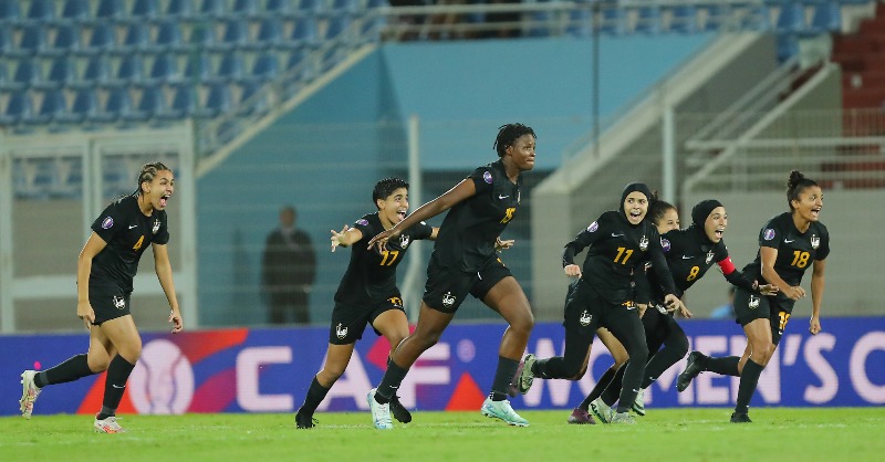 CAFwomen's tweet photo. FC Masar of Egypt colored the penalty spot in Bronze as they secure a historic medal against Edo Queens. 🇪🇬🥉 

#CAFWCL2024