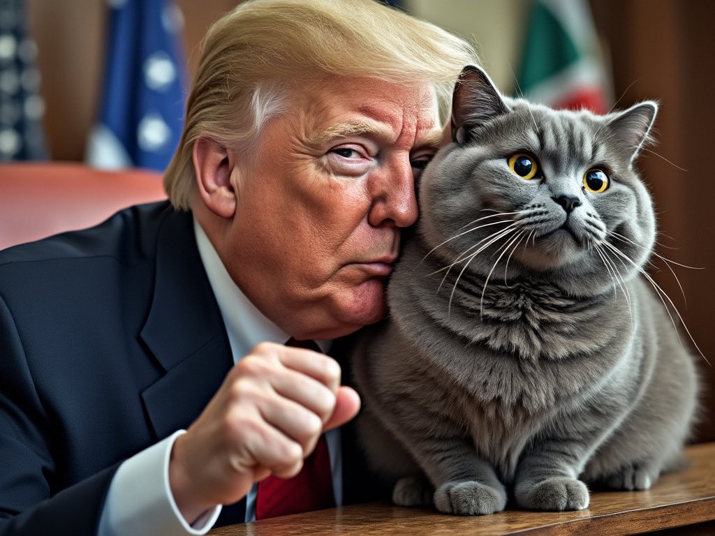 Look what Grok made when I asked for a picture of Trump with <a href="/catturd2/">Catturd ™</a>