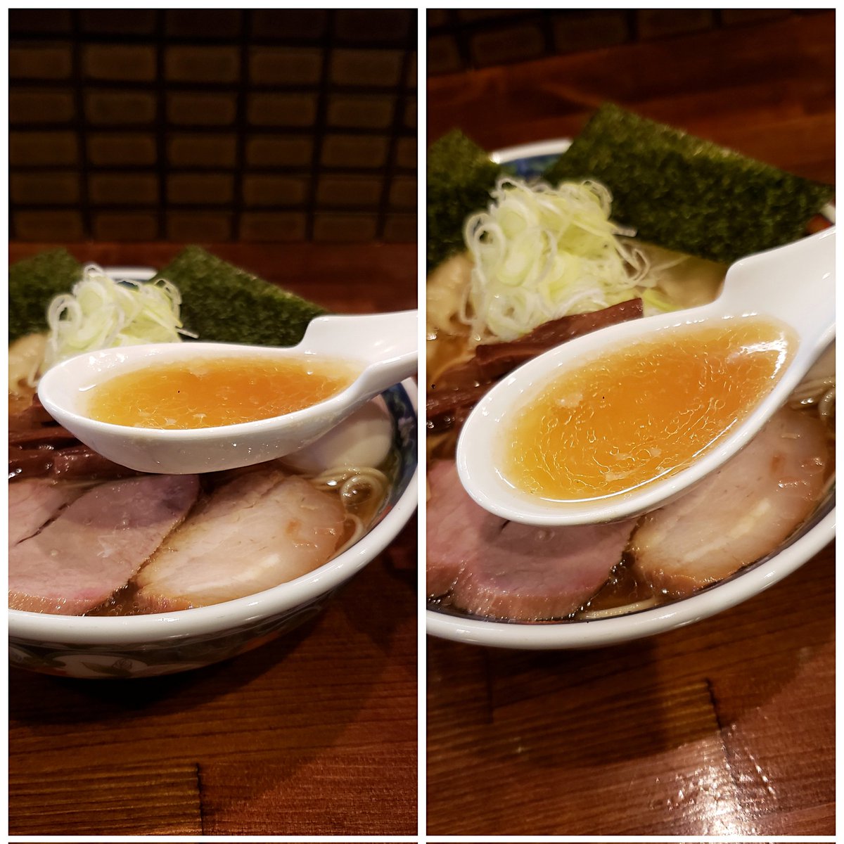 KaizokuoMa's tweet photo. 【奈つやの中華そば】下丸子
奈つやのもちもち雲呑味玉中華そば
訪麺🍜ほっこり滋味深い清湯soup…豊潤な動物系に清らかな煮干のflavor！清純ないりこの香り豊かな奥深い味わいと優しい余韻が堪らない珠玉の逸杯♪めッちゃウマ──ッ!
ツルパツの中細麺&amp;生姜薫るもちもち雲呑も格別🥰
超絶美味‼️🙏💥💯 https://t.co/f2qkpd7wrE