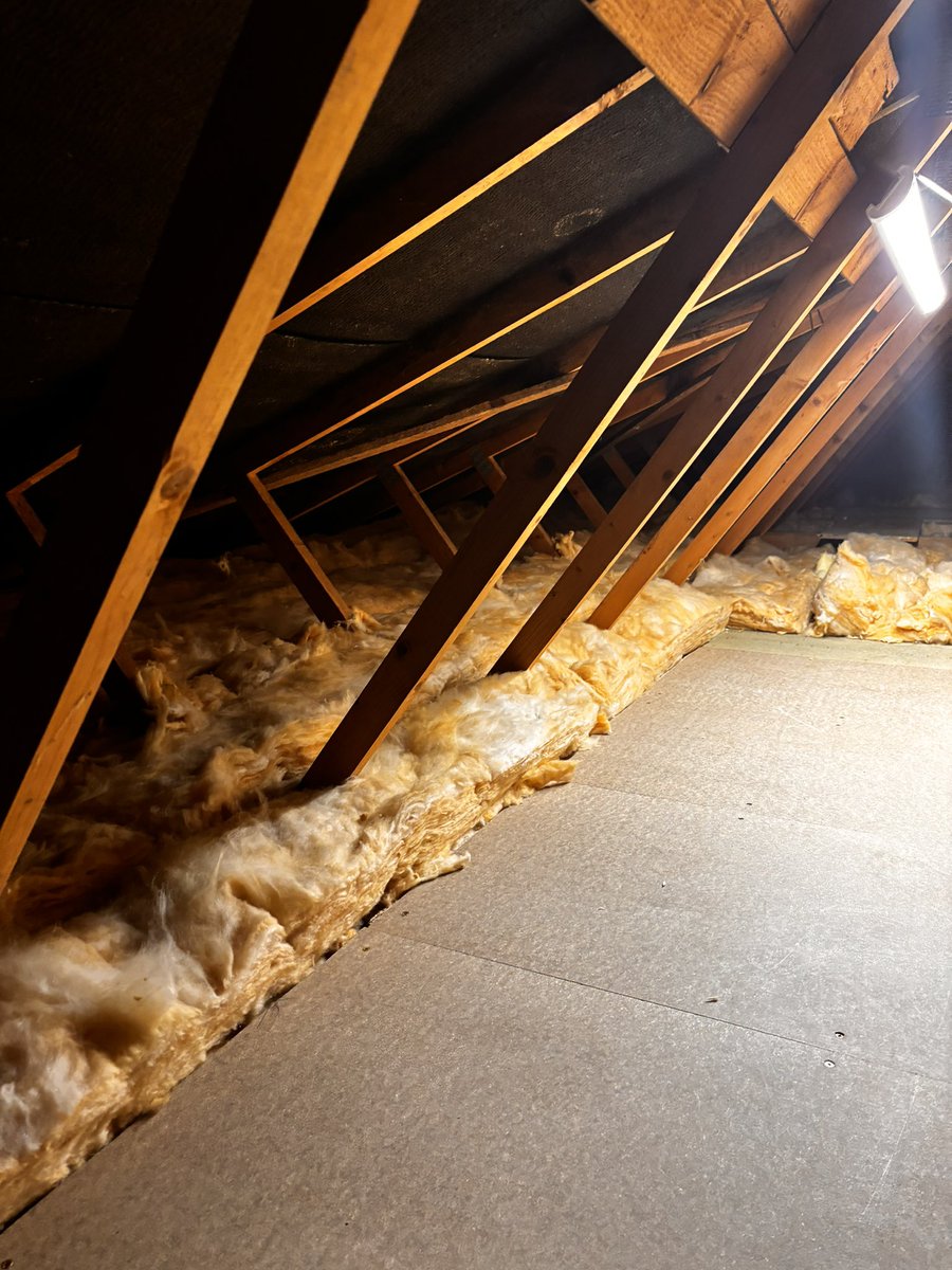 Little loft tidy up 🧹 new boards,, ladder,,loft insulation 🫶