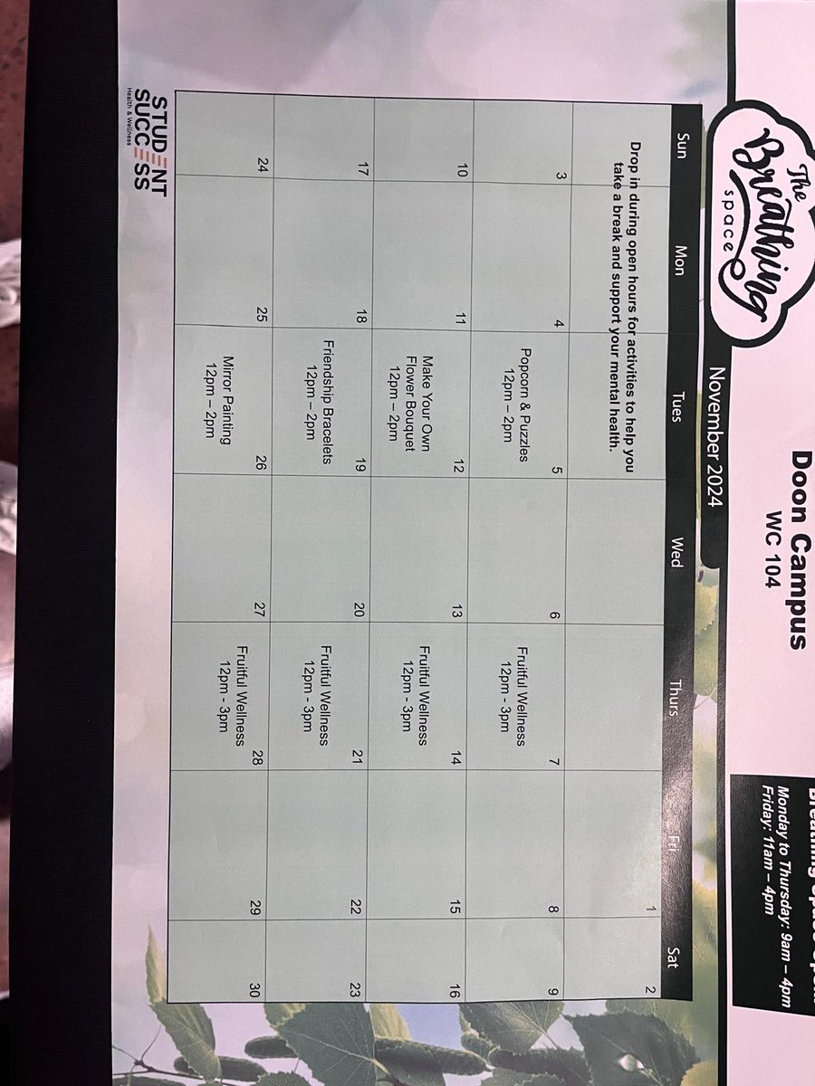 sudheep1502's tweet image. Prioritize your health and wellness! Visit us at the Welcome Centre for free consultations and resources
Your well-being matters. Drop by today! #StudentWellness #HealthyLiving #WanderLanes