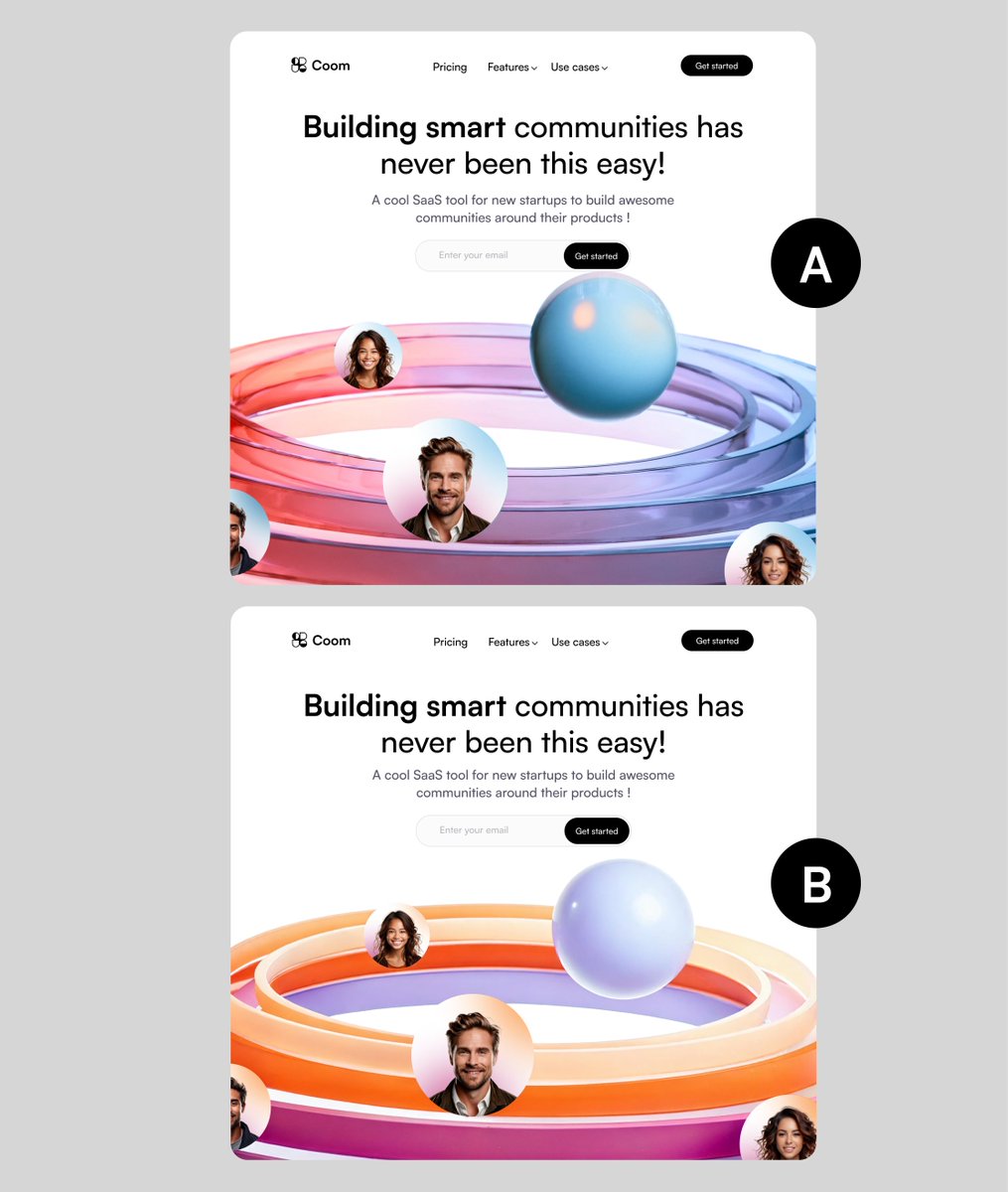 If you had to choose one design option...A or B ?.
.
#framer #WebsiteDesign #uidesign #figma #webdesigner