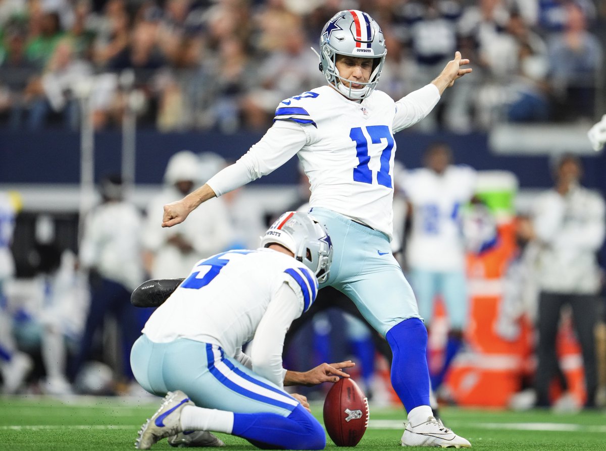 Brandoniswrite's tweet photo. #Cowboys Brandon Aubrey is the first kicker in NFL history to make at least ten field goals of over 50 yards in multiple seasons.

Reminder—he’s just in his second NFL season. The man is special.

(stat via @dallascowboys) https://t.co/ibmlLGBZnt