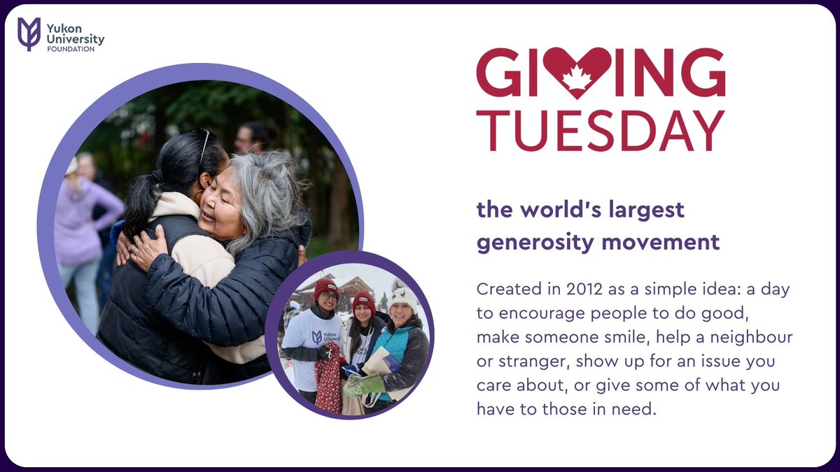 This #GivingTuesday, help #YukonU students in need. From Nov 25-Dec 6, every dollar raised supports our Student Emergency Fund:

🏠 Emergency housing
🍎 Meals &amp; groceries
🚕 Transportation
📚 School supplies

Last year: $3,620 raised. Let’s top that! form-renderer-app.donorperfect.io/give/yukon-uni…