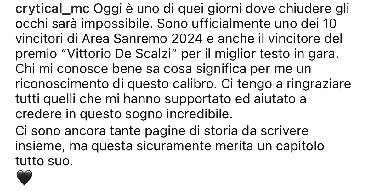 vivereinbilico's tweet photo. Finalmente Crytical ottiene ciò che merita 🥹🖤 https://t.co/vL4Yn0Za19