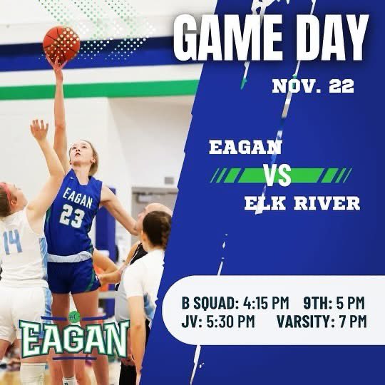 HOME OPENER TONIGHT!!! 

Don’t miss Eagan Girls Basketball first tip-off of the season. As a reminder, all Eagan Basketball Association Girls get in FREE if they wear their jersey! #packthehouse #rollcats 

🆚: Elk River
📍: EHS
⏰: 7:00 PM
📺: youtube.com/live/EBnZJ1QGl…