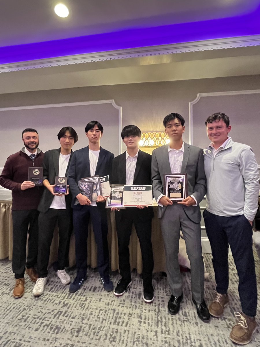 KeioOf's tweet photo. Section 1 Boys Soccer Awards Ceremony at Westchester Manor was filled with celebration as our players and coach were recognized for their incredible achievements:
⚽ All Section Honorable Mention: Yuta H. ⚽ All Section: Kaishi H., Hayato K., Koshin Y. ⚽ Conference 3 League MVP: Kaishi H. ⚽ Coach of the Year: Tim Gavan 🎉
🌟 A special congratulations to Kaishi H. and Hayato K. for earning All State honors—an achievement shared by only 15 players in Section 1!   Well done 👏 @KANY_Athletics