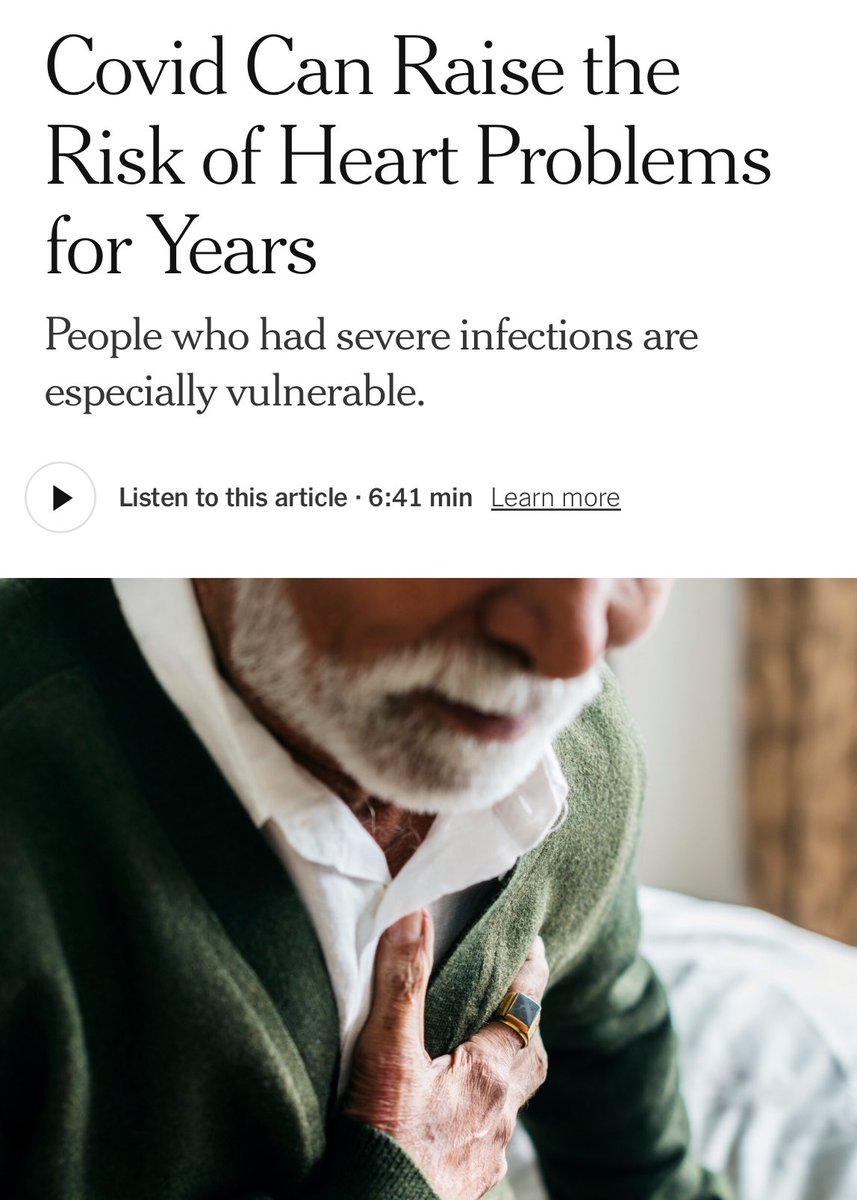 VSicaKasabach's tweet photo. “Beyond vaccination, doctors recommend taking the connection between Covid &amp; heart disease seriously—especially if you had a severe infection or…have a risk factor like high cholesterol, high blood pressure or diabetes…After you have recovered from COVID, see your doctor…”🧵/1 https://t.co/ZloaNvEK1P