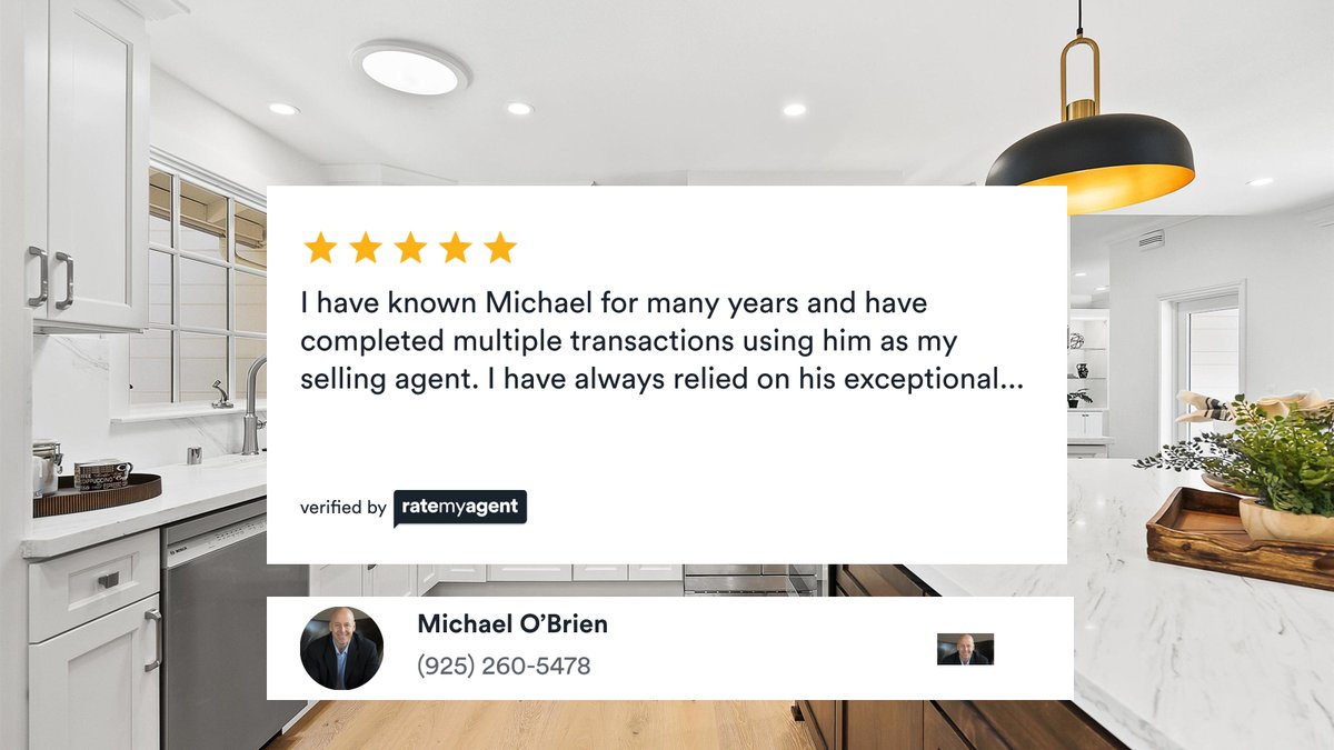 My latest RateMyAgent review in Pleasant Hill.
DRE 01112479
rma.reviews/13uga57yrrfx

...
#ratemyagent #realestate #OBrien_Real_Estate_Company