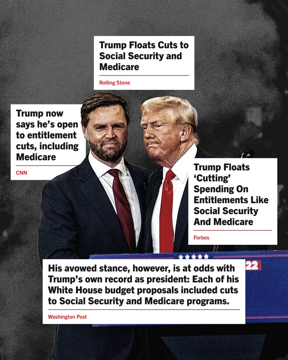 Reminder: Donald Trump and JD Vance want to gut Medicare and Medicaid.