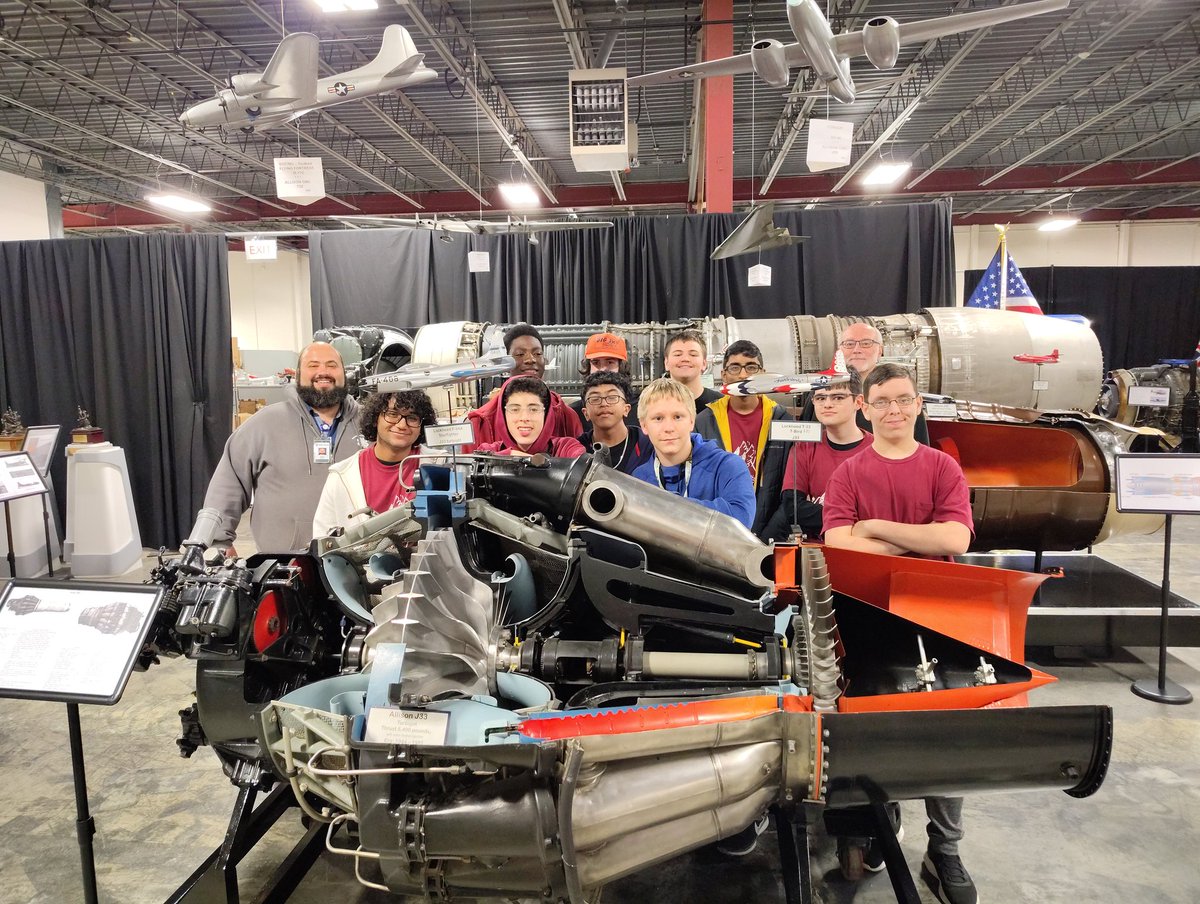chillinonabike's tweet photo. Had a great day touring the Rolls-Royce heritage center. Students learned about the rich history of Allison and Rolls-Royce in Indianapolis, and found some inspiration for their robot design.  @OrioleTweets @RollsRoyce https://t.co/6f76a0Qw5y