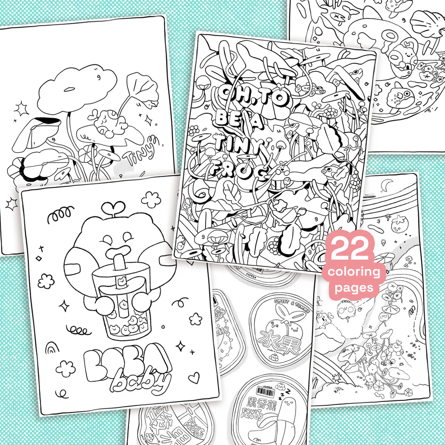OH TO BE A TINY FROG! Restocked these coloring books for the Holiday SZN 
